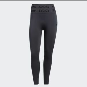 Adidas Charcoal Aero knit 7/8 High-rise Performance Leggings